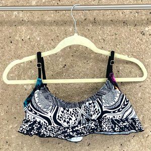 Raisins Black & White Geometric Print Bikini Set